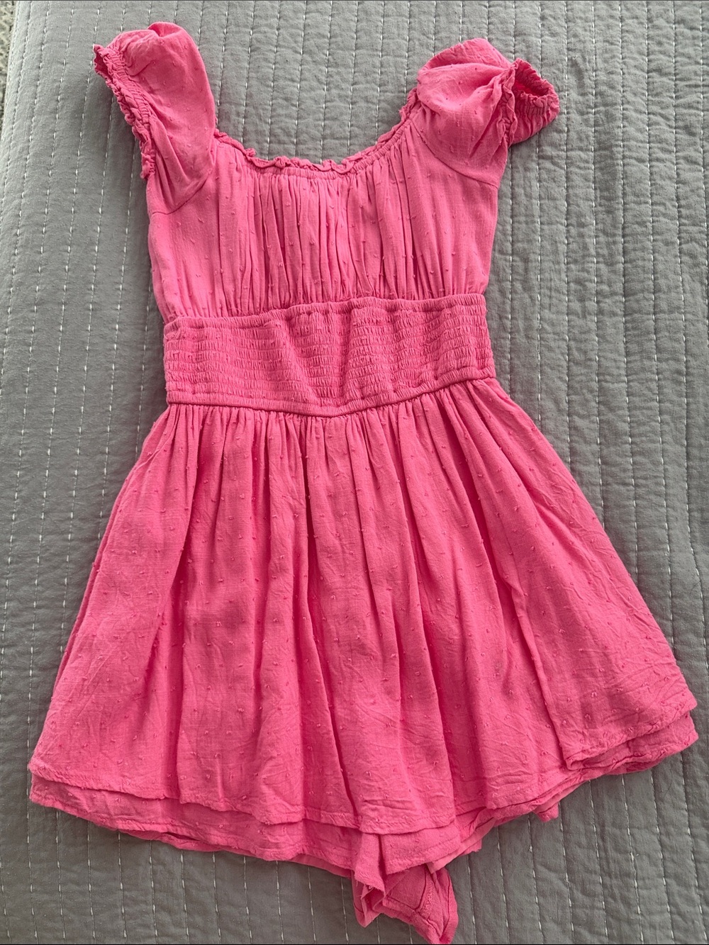 SIZE SMALL Hollister Hot Pink Smocked Waist Mini Dress